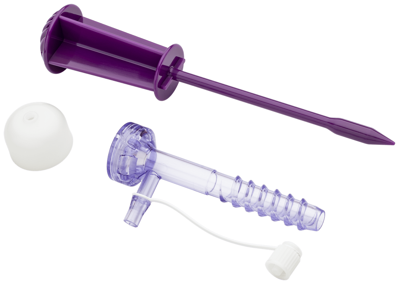 Twist-In Instrumentenkanüle mit durchgehendem Gewinde, transparent, mitSpritzschutzkappe, 7.0 mm x 70.0 mm, steril