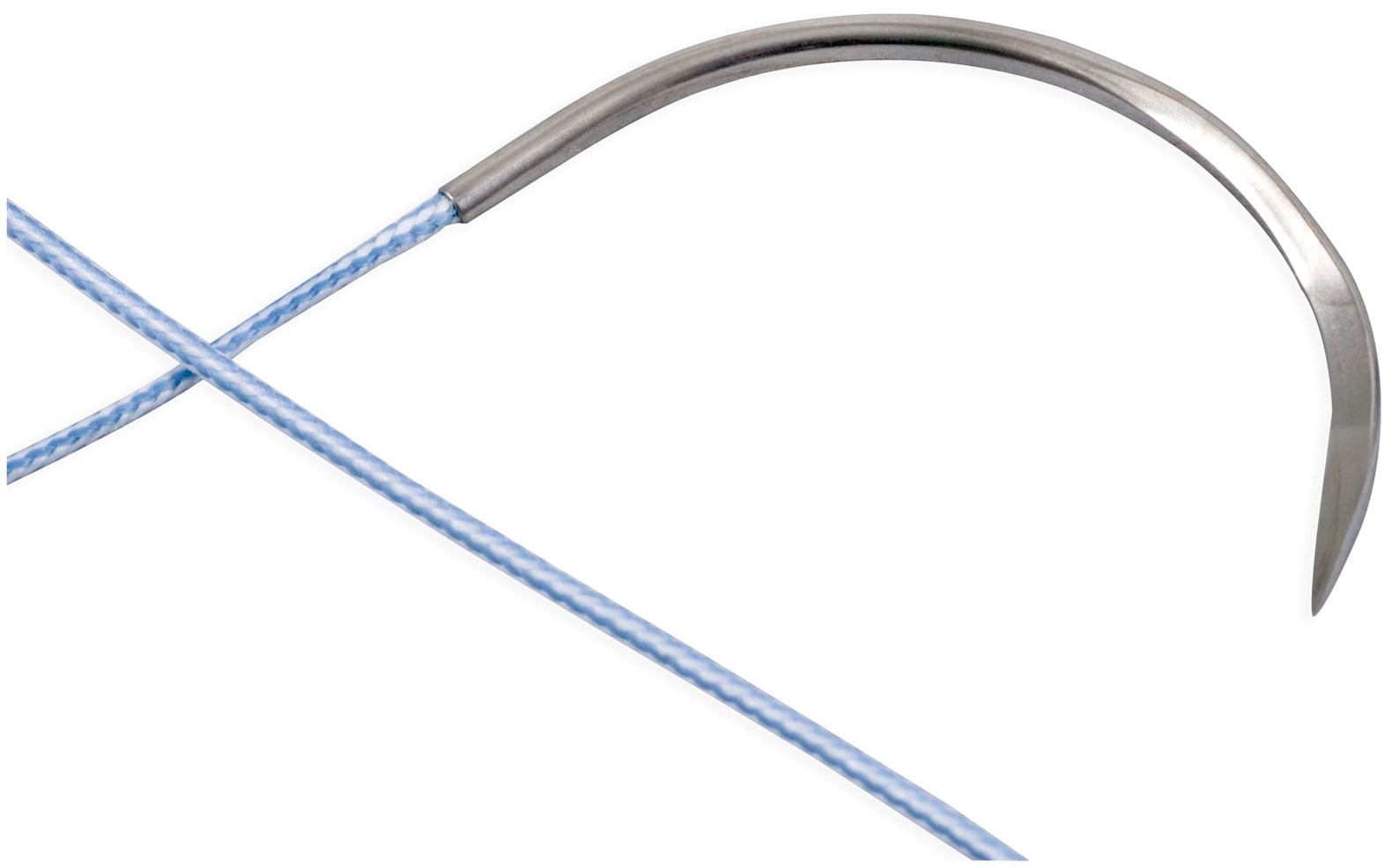 FiberWire #5, Geflochtener Polyblend Faden, Blau, mit schneidender Nadel, steril