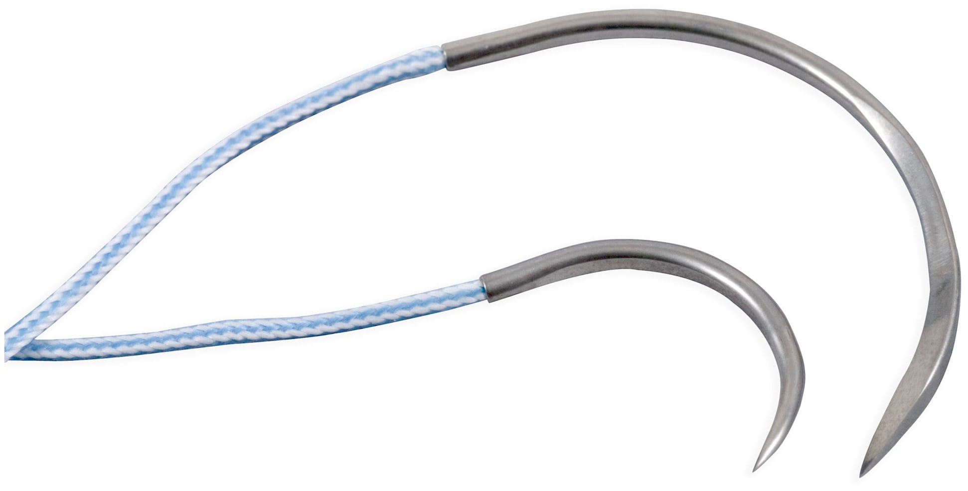 FiberWire #5, Blau, für SuturePlate, mit spitzer Rundnadel, Halbkreis und schneidender Nadel