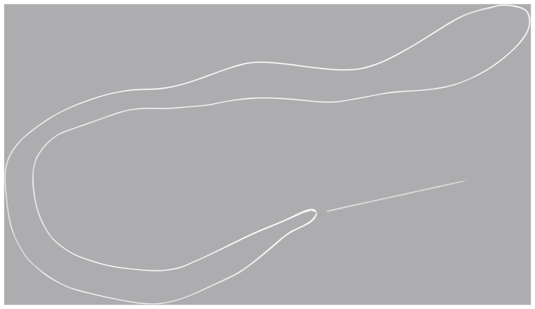 FiberLoop 2/5 metric 40'' (101,6 cm) Geflochtener weißer Polyblendfadenmit Schlaufe und gerader Nadel