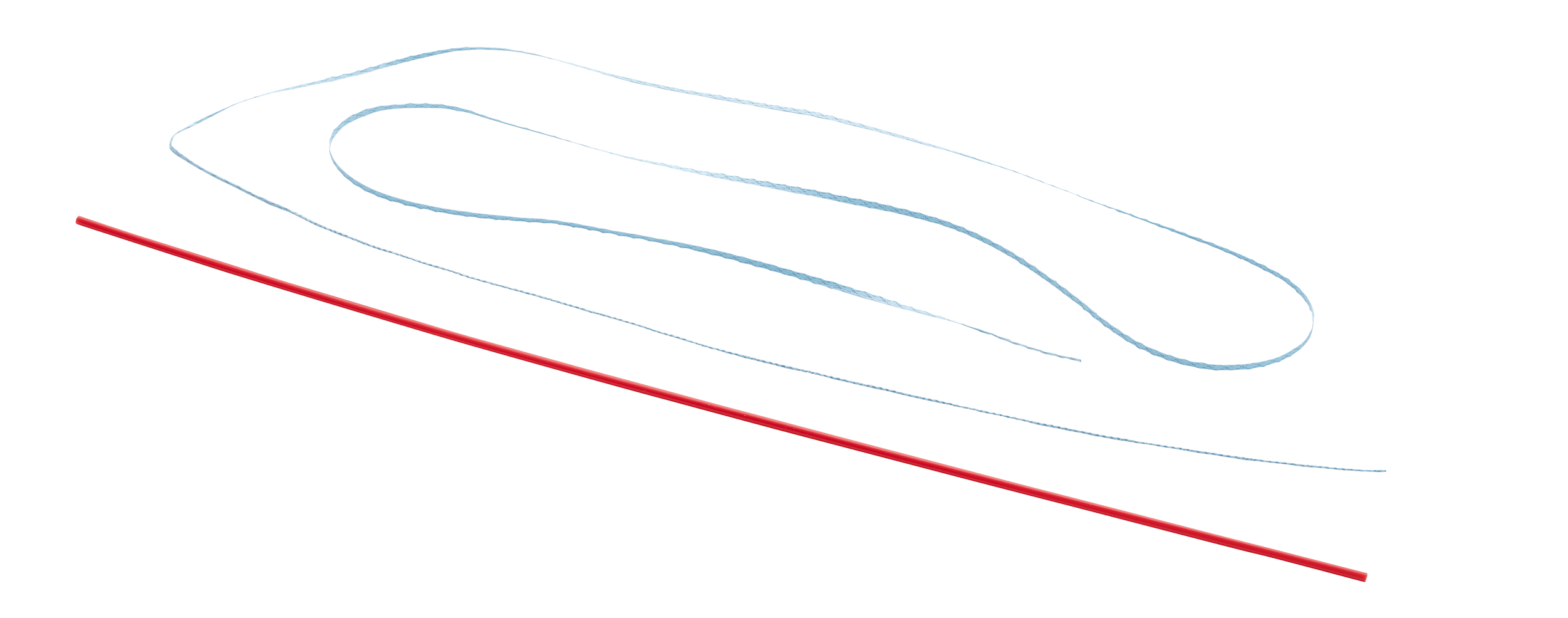 FiberStick mit 1.3 mm SutureTape, weiß/blau, 30 cm, gesteiftes Ende, VE5