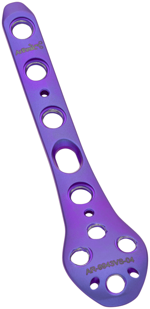 Vertical Shear Distal Tibia Plate, Titanium, 4 Hole