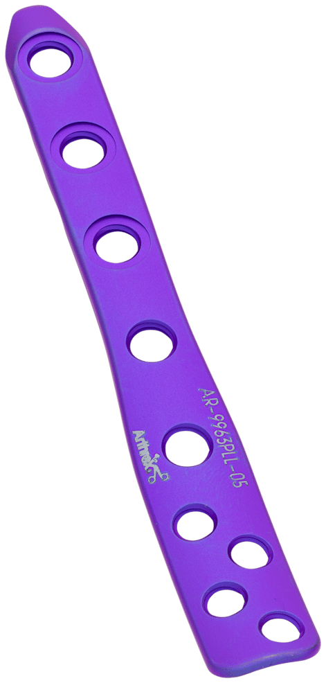 Posterolateral Distal Fibula Plate, Locking, Titanium, 5 Hole