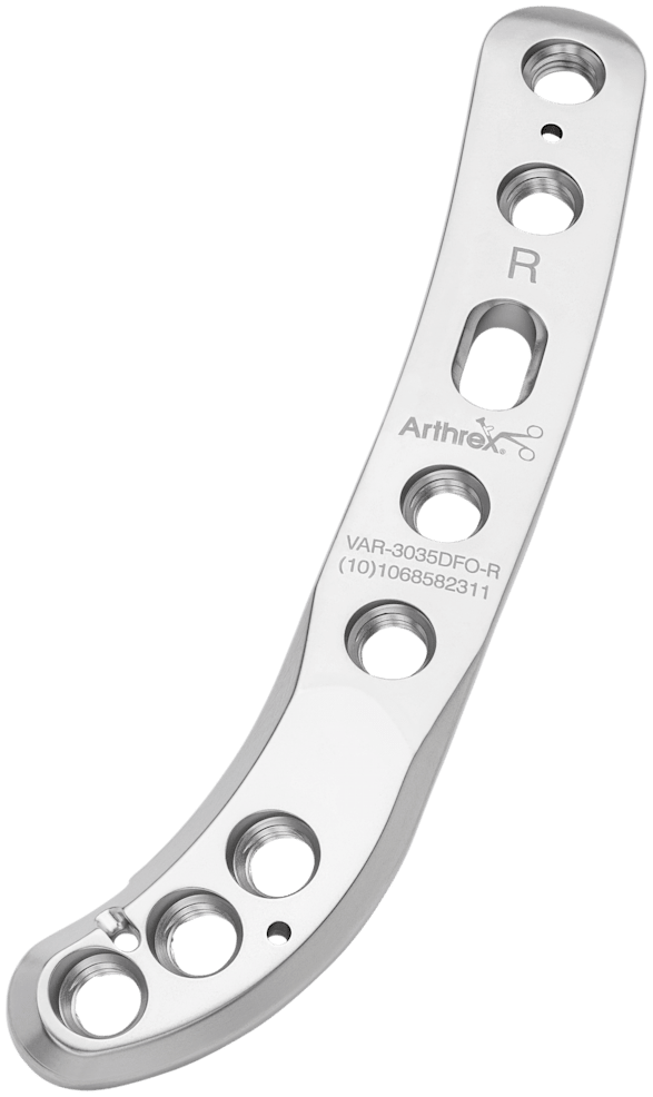 Distale Femurosteotomieplatte, rechts, Edelstahl, 3.5 mm