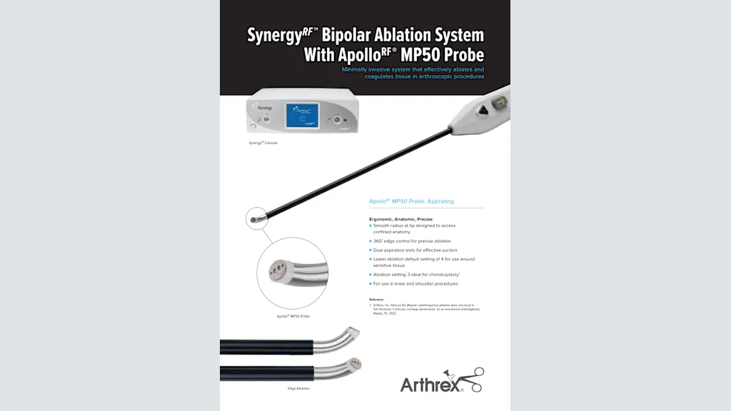 Synergy<sup><i>RF</i>™</sup> Bipolar Ablation System with Apollo<sup>RF®</sup> MP50 Probe
