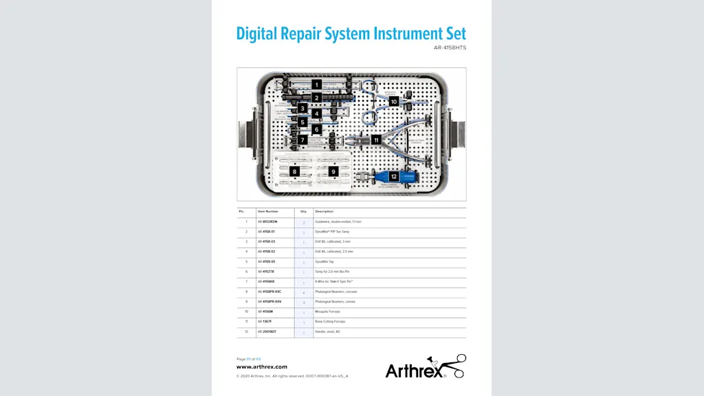 Digital Repair System Instrument Set (AR-4158HTS)