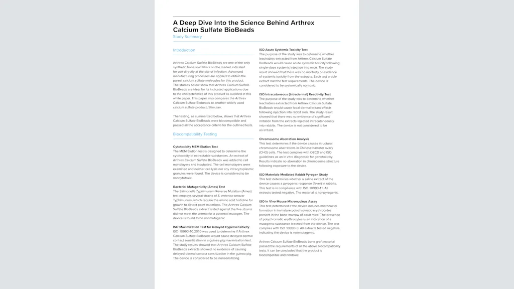A Deep Dive Into the Science Behind Arthrex Calcium Sulfate BioBeads