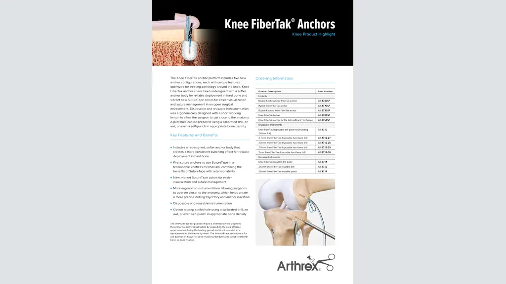 Knee FiberTak®  Anchors