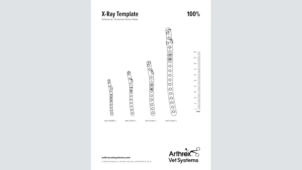 X-Ray Template OrthoLine™ Proximal Femur Plate