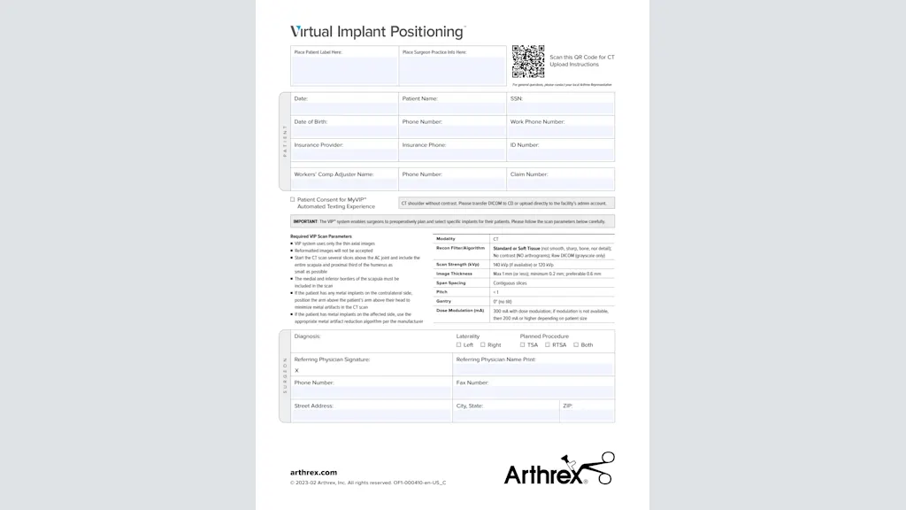 Virtual Implant Positioning™ CT Scan RX Pad
