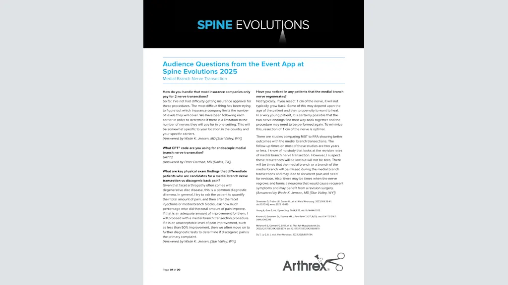 Spine Evolutions: Audience Questions from the Event App at Spine Evolutions 2025