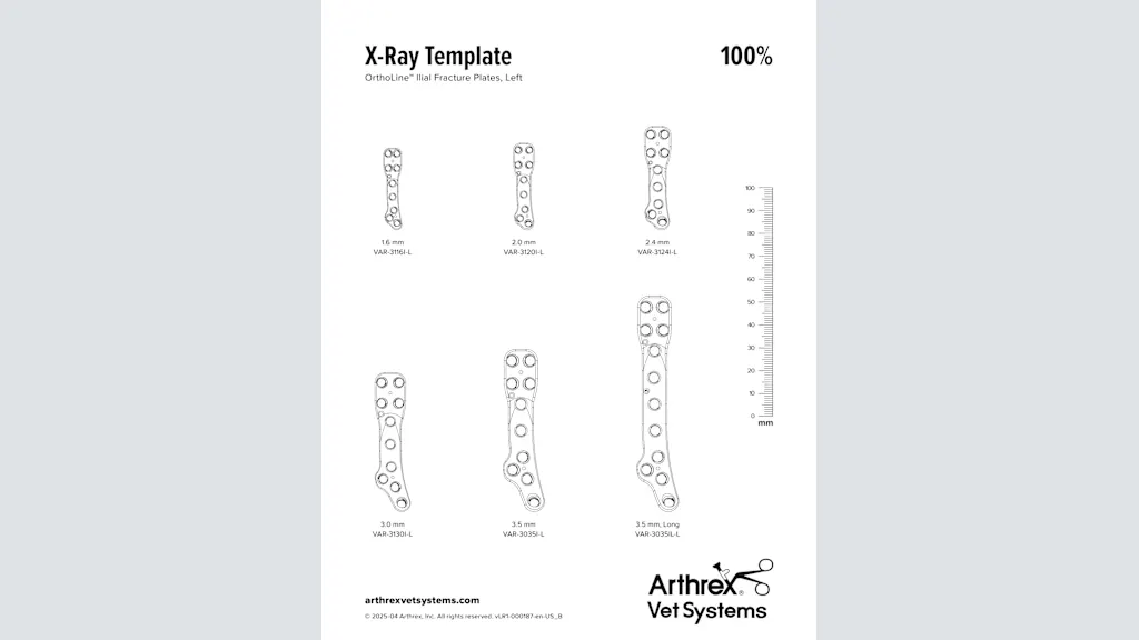 X-Ray Template - OrthoLine™ Ilial Fracture Plates