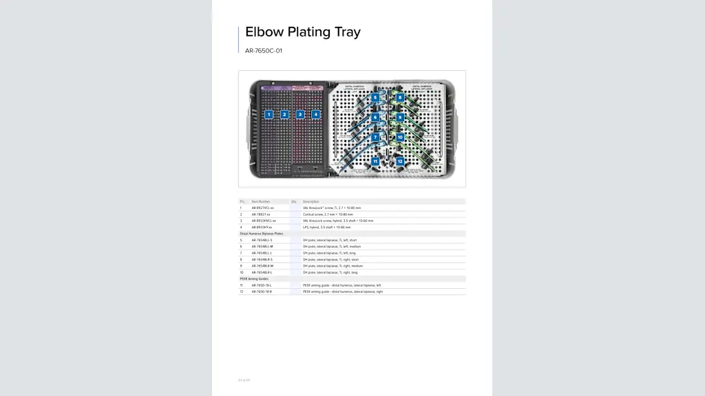 Elbow Plating Tray - AR-7650C-01