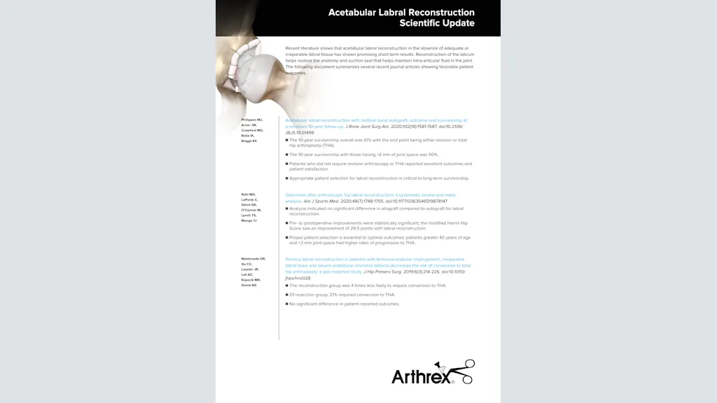 Acetabular Labral Reconstruction Scientific Update