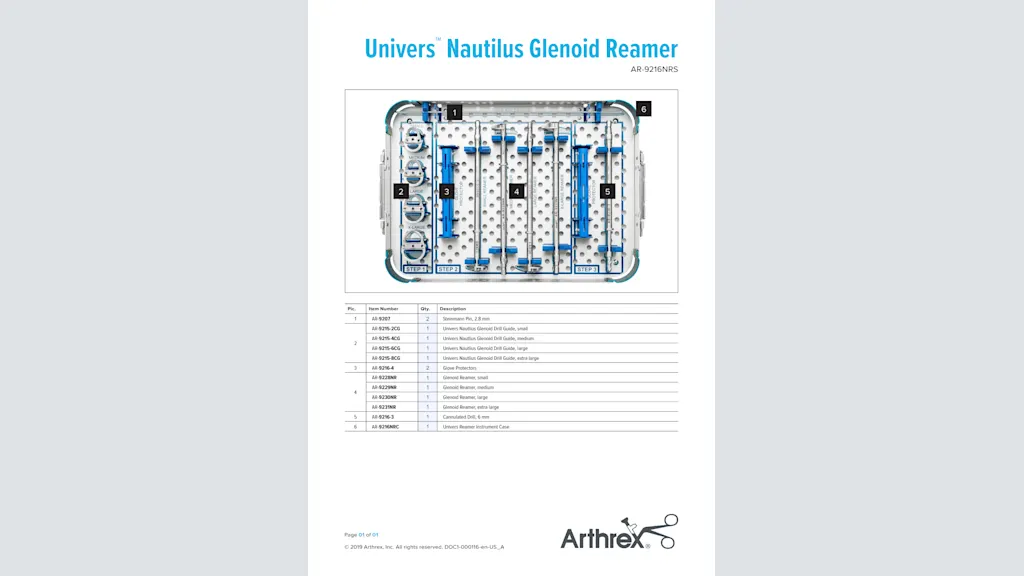 Univers™ Nautilus Glenoid Reamer (AR-9216NRS)