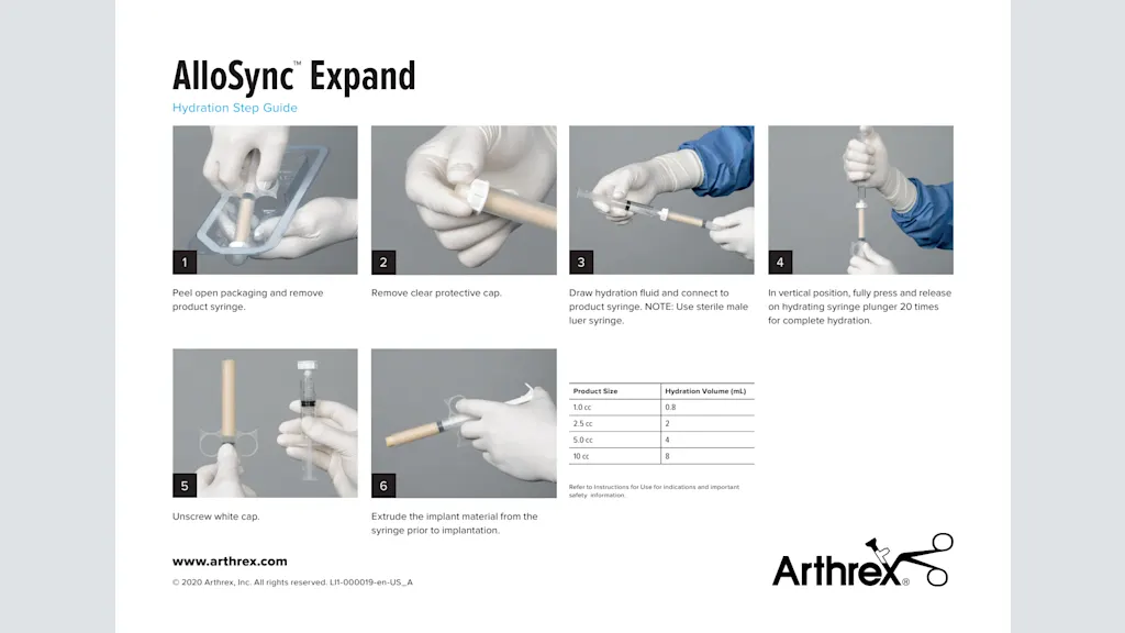 AlloSync™ Expand Hydration Step Guide
