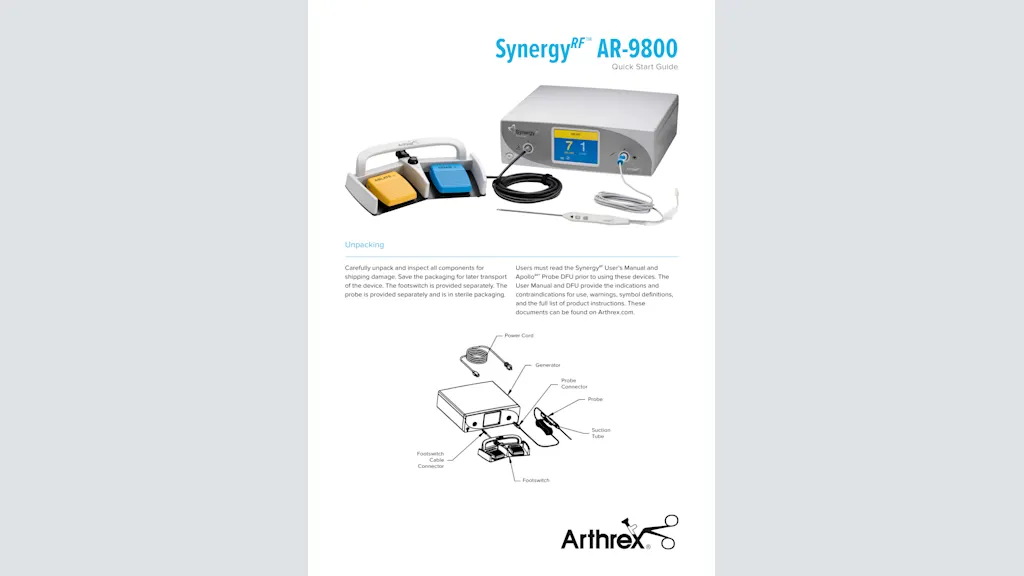 SynergyRF™™ AR-9800 Quick Start Guide