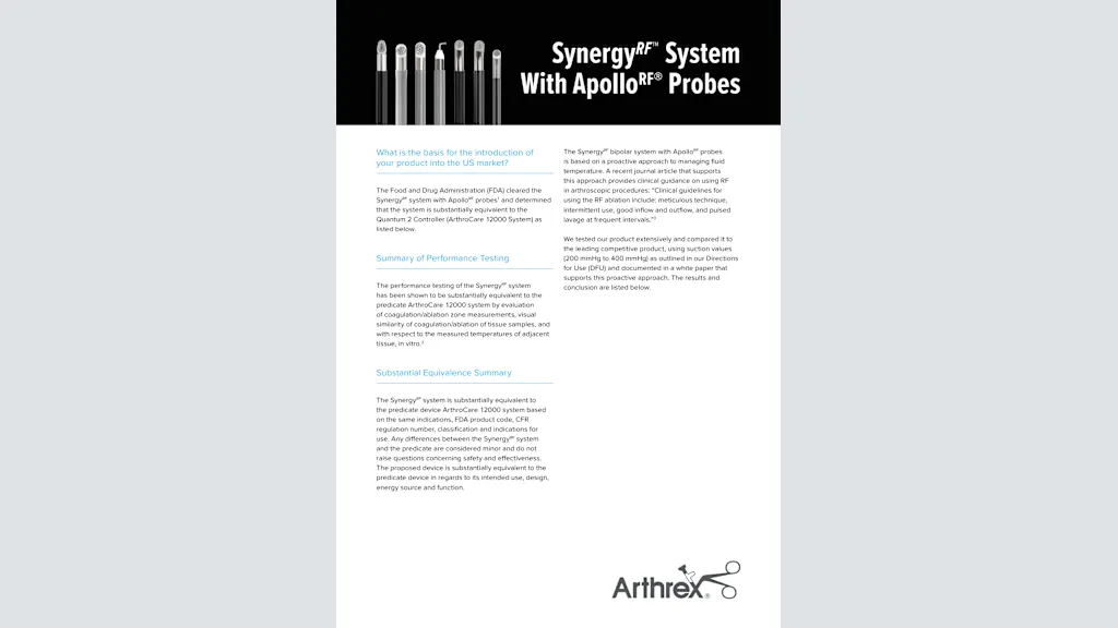 Synergy<sup><em>RF</em>™</sup> System With Apollo<sup>RF®</sup> Probes