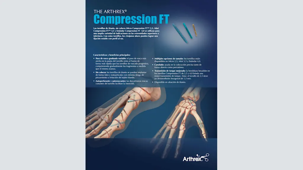Tornillos Compression FT de Arthrex