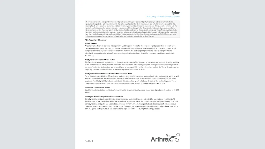 Spine 2025 Coding and Reimbursement Guidelines