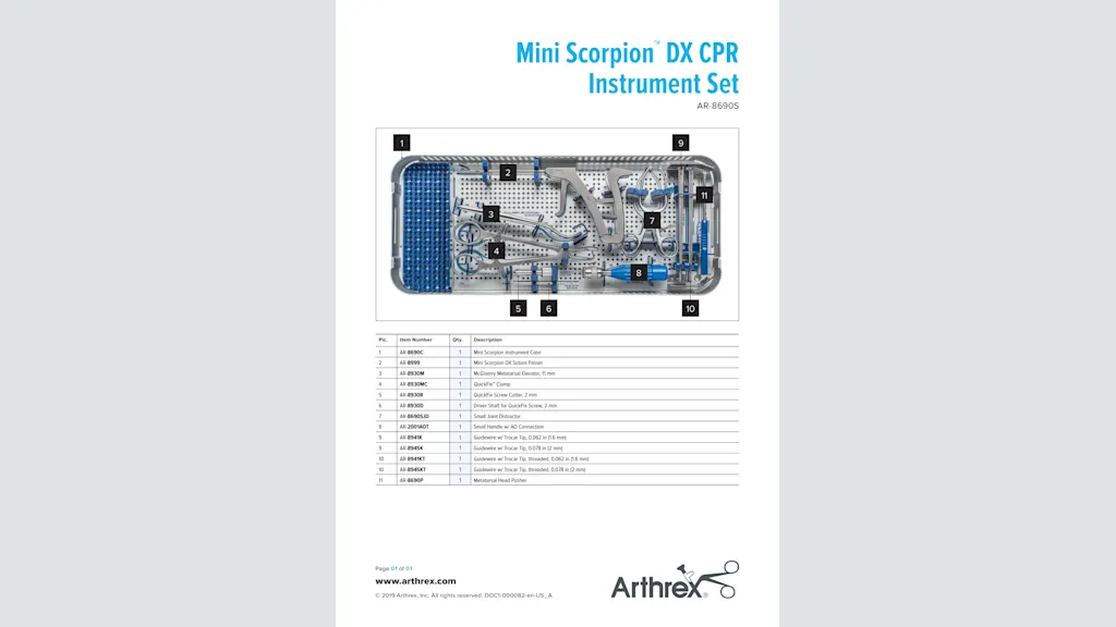 Mini Scorpion™ DX CPR Instrument Set (AR-8690S)