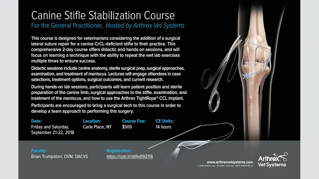 Canine Stifle Stabilization Course