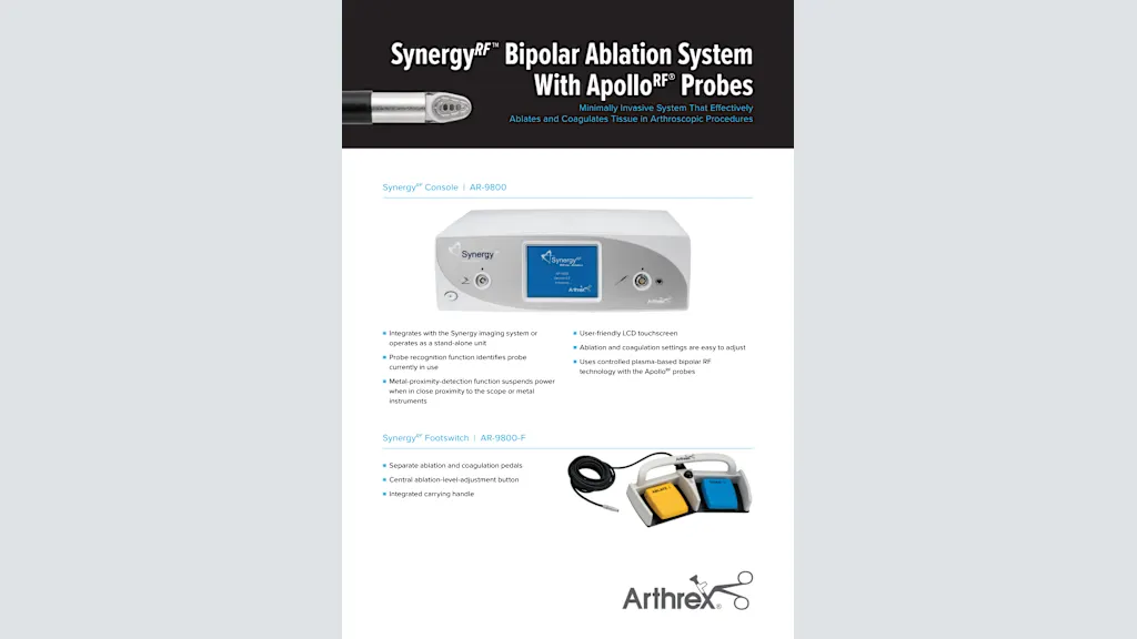 Synergy<sup><em>RF</em>®</sup> Bipolar Ablation System With Apollo<sup>RF®</sup> Probes