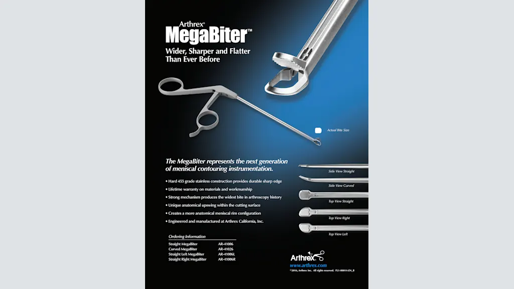 Arthrex® MegaBiter™ Wider, Sharper and Flatter Than Ever Before