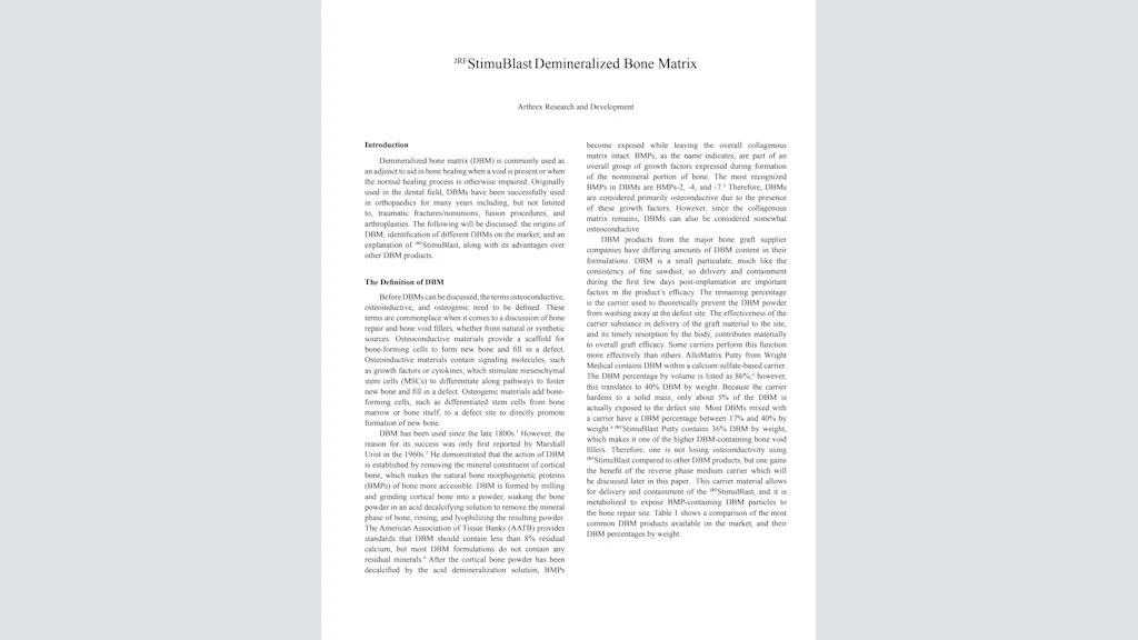 StimuBlast® Demineralized Bone Matrix