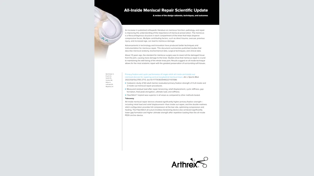 All-Inside Meniscal Repair Scientific Update