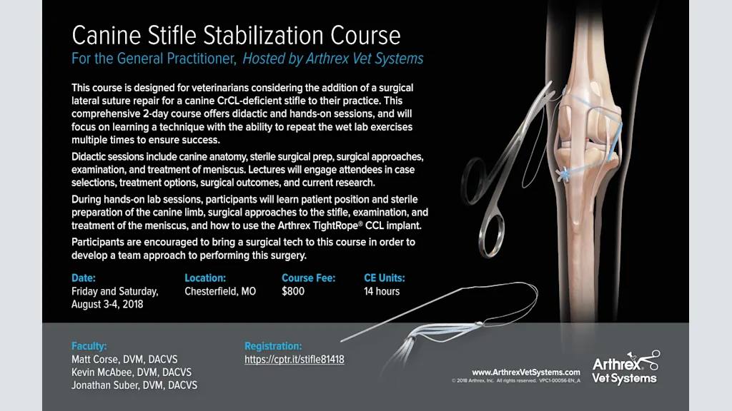 Canine Stifle Stabilization Course