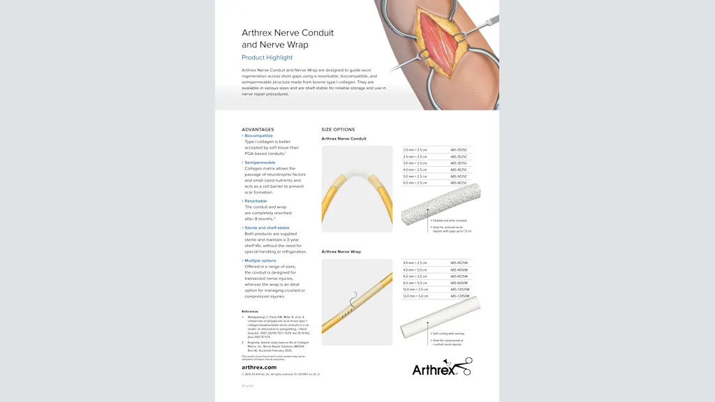 Arthrex - Arthrex Nerve Wrap and Arthrex Nerve Conduit