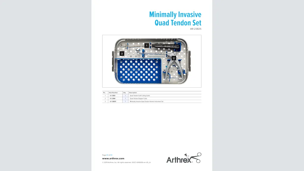 Minimally Invasive Quad Tendon Set (AR-2382S)