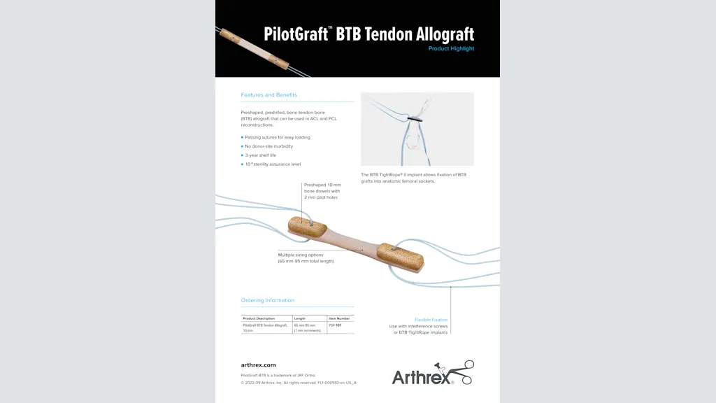 PilotGraft™ BTB Tendon Allograft