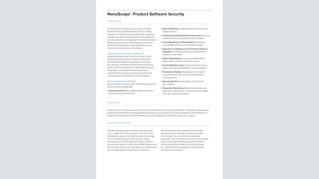 NanoScope™ Product Software Security