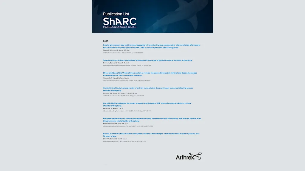 ShARC Publication List