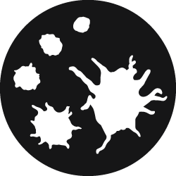 A basic white outline of the cells and/or components in our blood.